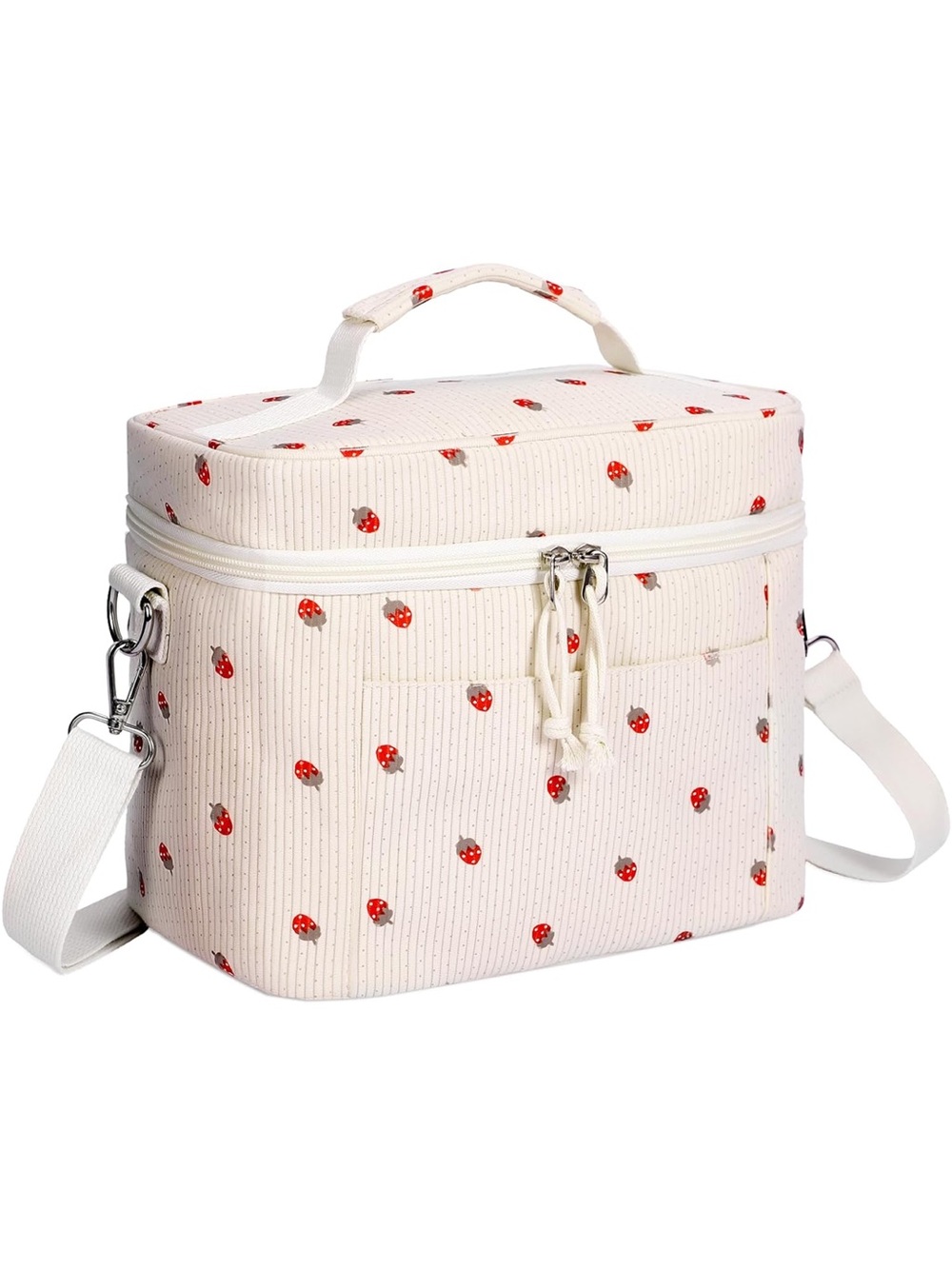 Strawberry Print Corduroy insulated lunch/cooler bag